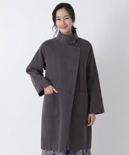R6UAS02660 HIROKO BIS(小さいサイズ)(メゾン ドゥ サンク) 【小さいサイズ】ハイネックコート ダークグレー