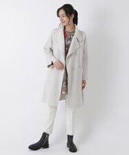 R6UAS02660 HIROKO BIS(小さいサイズ)(メゾン ドゥ サンク) 【小さいサイズ】ハイネックコート ダークグレー