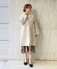 R6UAS02660 HIROKO BIS(小さいサイズ)(メゾン ドゥ サンク) 【小さいサイズ】ハイネックコート ダークグレー