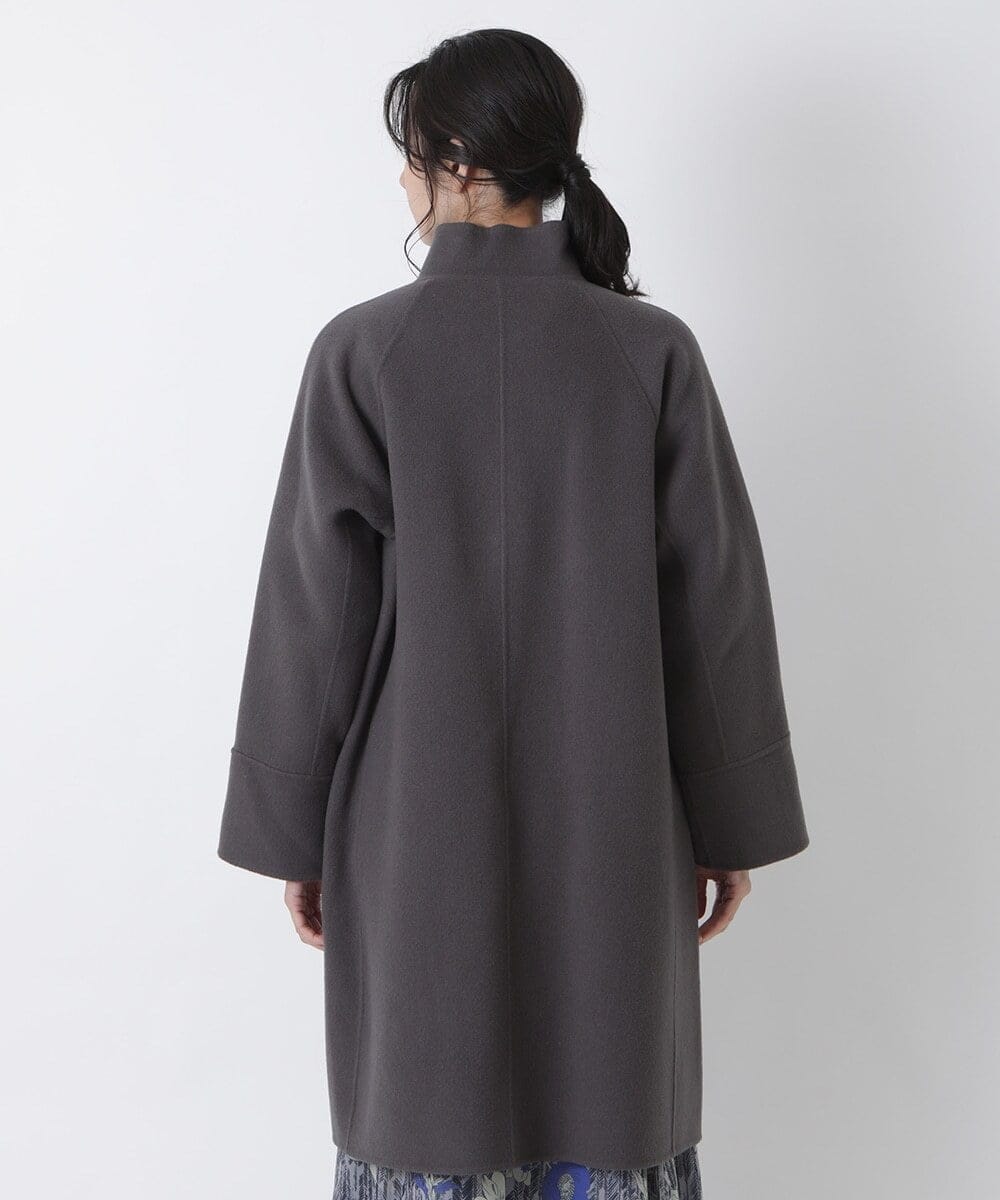 R6UAS02660 HIROKO BIS(小さいサイズ)(メゾン ドゥ サンク) 【小さいサイズ】ハイネックコート ダークグレー