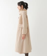 R6UCT20690 HIROKO BIS(小さいサイズ)(メゾン ドゥ サンク) 【小さいサイズ】異素材ドッキングタフタコート ブラック