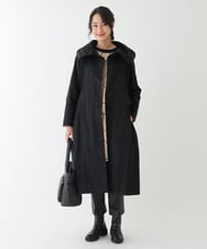 R6UCT20690 HIROKO BIS(小さいサイズ)(メゾン ドゥ サンク) 【小さいサイズ】異素材ドッキングタフタコート ブラック