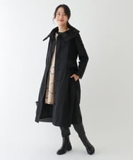R6UCT20690 HIROKO BIS(小さいサイズ)(メゾン ドゥ サンク) 【小さいサイズ】異素材ドッキングタフタコート ブラック
