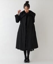R6UCT20690 HIROKO BIS(小さいサイズ)(メゾン ドゥ サンク) 【小さいサイズ】異素材ドッキングタフタコート ブラック