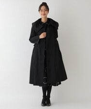 R6UCT20690 HIROKO BIS(小さいサイズ)(メゾン ドゥ サンク) 【小さいサイズ】異素材ドッキングタフタコート ブラック