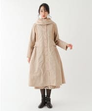 R6UCT20690 HIROKO BIS(小さいサイズ)(メゾン ドゥ サンク) 【小さいサイズ】異素材ドッキングタフタコート ブラック