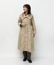 R6UCT20690 HIROKO BIS(小さいサイズ)(メゾン ドゥ サンク) 【小さいサイズ】異素材ドッキングタフタコート ブラック