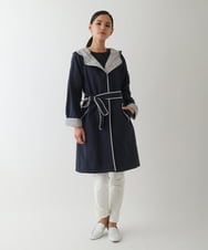 R6UDA02590 HIROKO BIS(小さいサイズ)(メゾン ドゥ サンク) 【小さいサイズ】リバーシブルタフタスプリングコート ネイビー/グレー