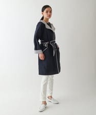 R6UDA02590 HIROKO BIS(小さいサイズ)(メゾン ドゥ サンク) 【小さいサイズ】リバーシブルタフタスプリングコート ネイビー/グレー