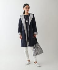 R6UDA02590 HIROKO BIS(小さいサイズ)(メゾン ドゥ サンク) 【小さいサイズ】リバーシブルタフタスプリングコート ネイビー/グレー
