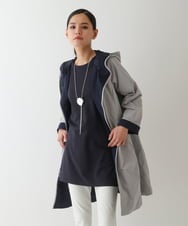 R6UDA02590 HIROKO BIS(小さいサイズ)(メゾン ドゥ サンク) 【小さいサイズ】リバーシブルタフタスプリングコート ネイビー/グレー