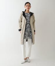 R6UDA02590 HIROKO BIS(小さいサイズ)(メゾン ドゥ サンク) 【小さいサイズ】リバーシブルタフタスプリングコート ネイビー/グレー
