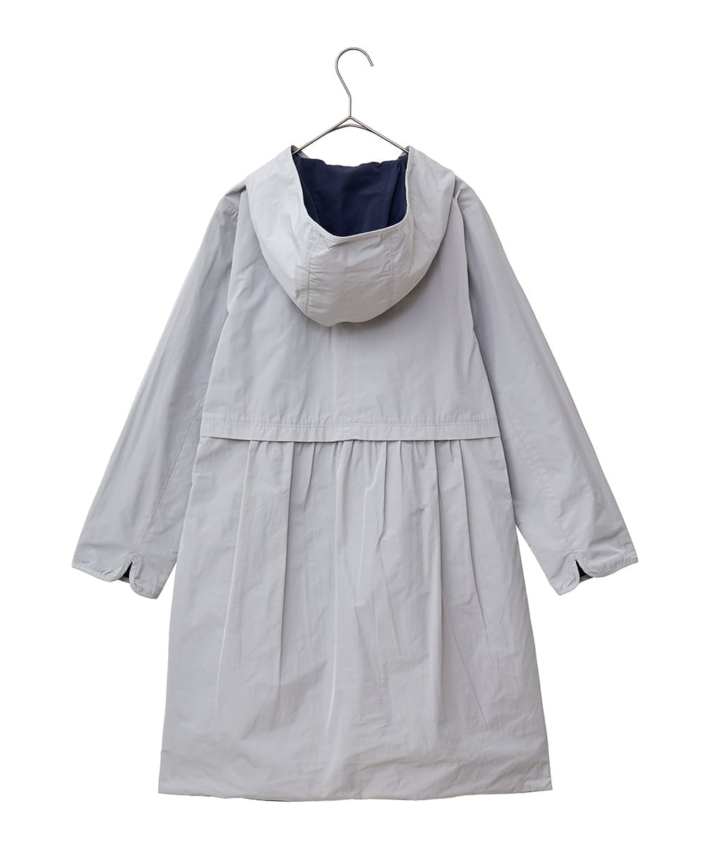R6UDA02590 HIROKO BIS(小さいサイズ)(メゾン ドゥ サンク) 【小さいサイズ】リバーシブルタフタスプリングコート ネイビー/グレー