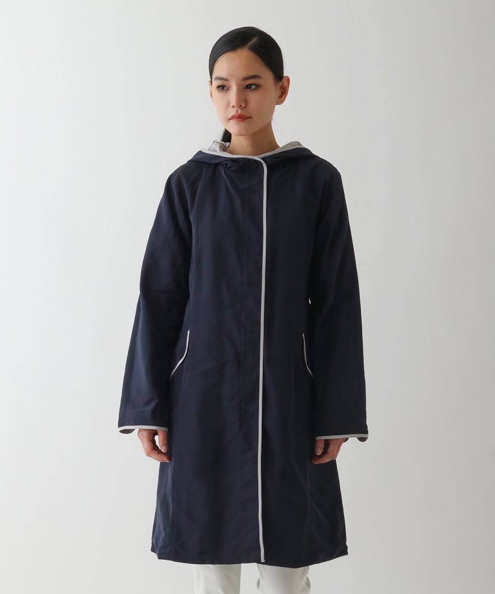 R6UDA02590 HIROKO BIS(小さいサイズ)(メゾン ドゥ サンク) 【小さいサイズ】リバーシブルタフタスプリングコート ネイビー/グレー