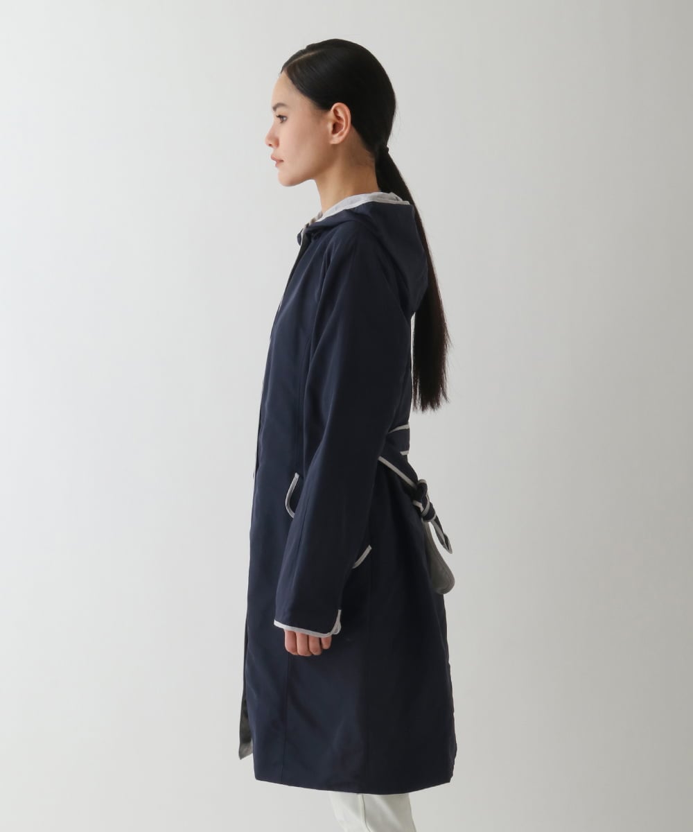 R6UDA02590 HIROKO BIS(小さいサイズ)(メゾン ドゥ サンク) 【小さいサイズ】リバーシブルタフタスプリングコート ネイビー/グレー