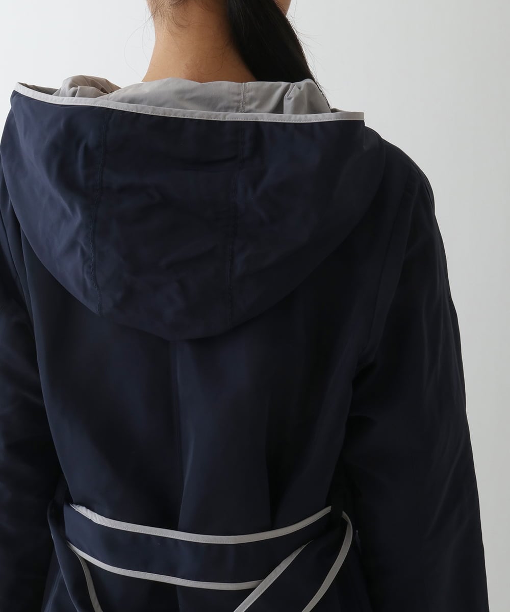 R6UDA02590 HIROKO BIS(小さいサイズ)(メゾン ドゥ サンク) 【小さいサイズ】リバーシブルタフタスプリングコート ネイビー/グレー