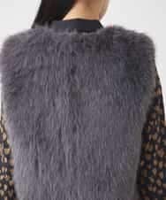 R7YAD13180 HIROKO BIS(小さいサイズ)(メゾン ドゥ サンク) 【小さいサイズ】シャギーフェイクファージレ ダークグレー