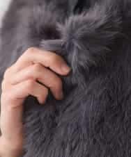 R7YAD13180 HIROKO BIS(小さいサイズ)(メゾン ドゥ サンク) 【小さいサイズ】シャギーフェイクファージレ ダークグレー