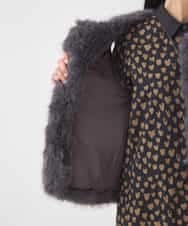 R7YAD13180 HIROKO BIS(小さいサイズ)(メゾン ドゥ サンク) 【小さいサイズ】シャギーフェイクファージレ ダークグレー