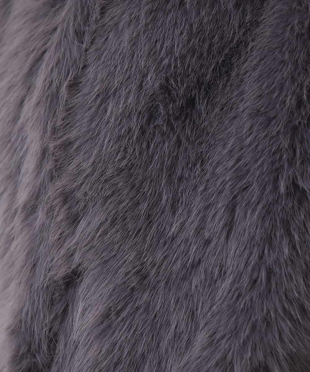 R7YAD13180 HIROKO BIS(小さいサイズ)(メゾン ドゥ サンク) 【小さいサイズ】シャギーフェイクファージレ ダークグレー