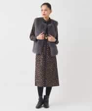 R7YAD13180 HIROKO BIS(小さいサイズ)(メゾン ドゥ サンク) 【小さいサイズ】シャギーフェイクファージレ ダークグレー