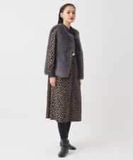 R7YAD13180 HIROKO BIS(小さいサイズ)(メゾン ドゥ サンク) 【小さいサイズ】シャギーフェイクファージレ ダークグレー