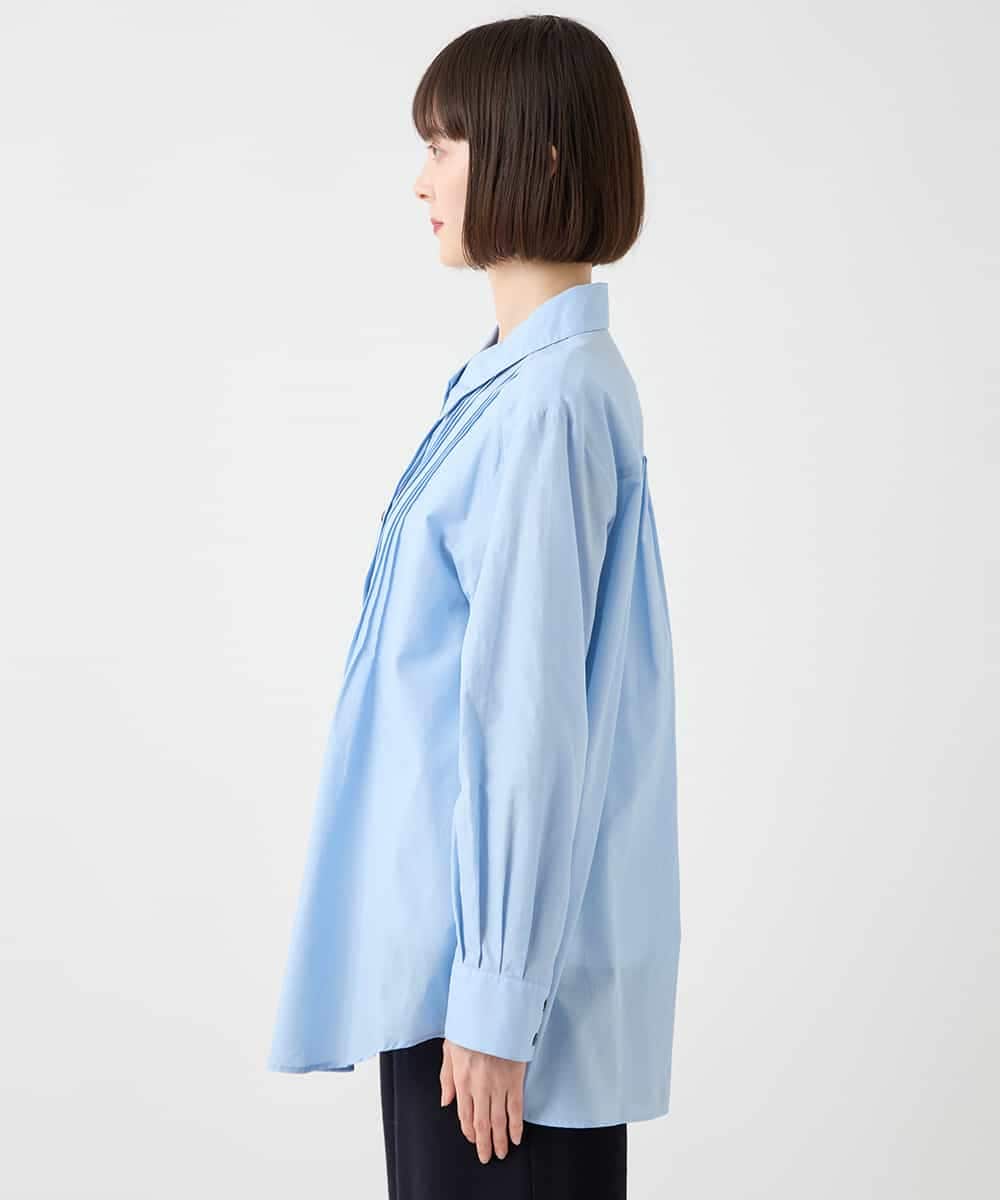 RBBAA20290 HIROKO BIS(ヒロコ ビス) コットンシルクピンタックブラウス /洗える ライトブルー
