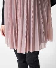 RBBAT22350 HIROKO BIS(ヒロコ ビス) 【洗える】三日月プリーツノースリーブブラウス×Tシャツセット ピンク