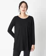 RBBAT22350 HIROKO BIS(ヒロコ ビス) 【洗える】三日月プリーツノースリーブブラウス×Tシャツセット ピンク