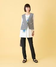 RBBED15270 HIROKO BIS(ヒロコ ビス) ストライプショートジレ /洗える ネイビー