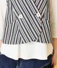 RBBED15270 HIROKO BIS(ヒロコ ビス) ストライプショートジレ ネイビー