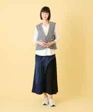 RBBED15270 HIROKO BIS(ヒロコ ビス) ストライプショートジレ ネイビー