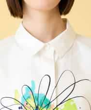 RBBED30270 HIROKO BIS(ヒロコ ビス) ドローイングフラワーブラウス ホワイト