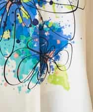 RBBED30270 HIROKO BIS(ヒロコ ビス) ドローイングフラワーブラウス ホワイト