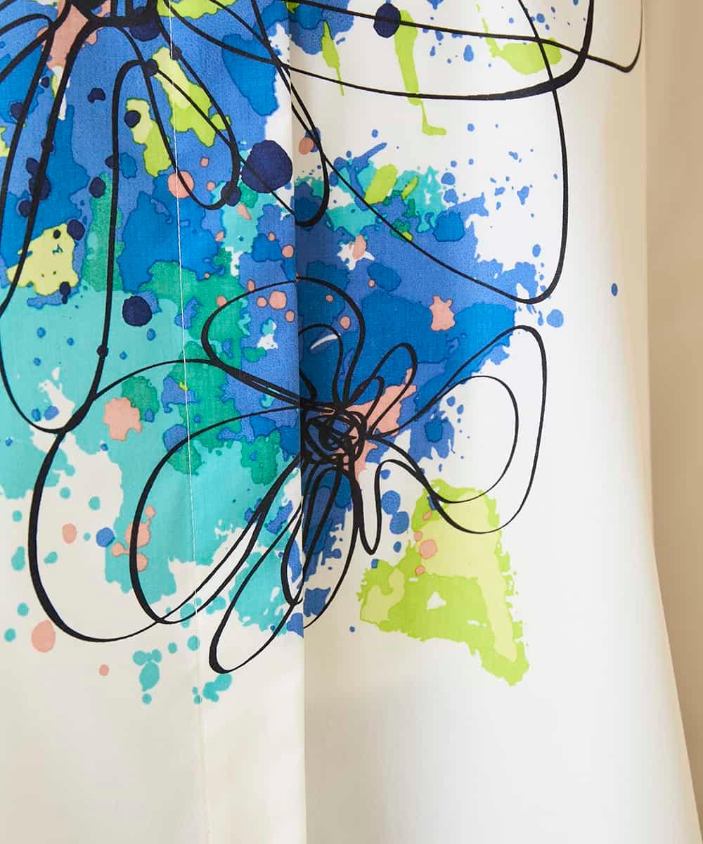 RBBED30270 HIROKO BIS(ヒロコ ビス) ドローイングフラワーブラウス ホワイト