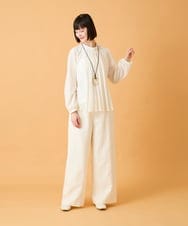 RBBED50260 HIROKO BIS(ヒロコ ビス) スタンドカラーかまぼこプリーツブラウス /洗える ダークグレー