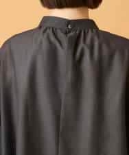 RBBED50260 HIROKO BIS(ヒロコ ビス) スタンドカラーかまぼこプリーツブラウス ダークグレー