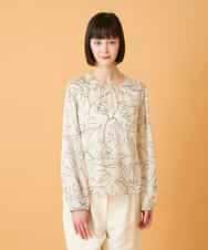 RBBED55290 HIROKO BIS(ヒロコ ビス) ボタニカルモチーフプルオーバーブラウス アイボリー