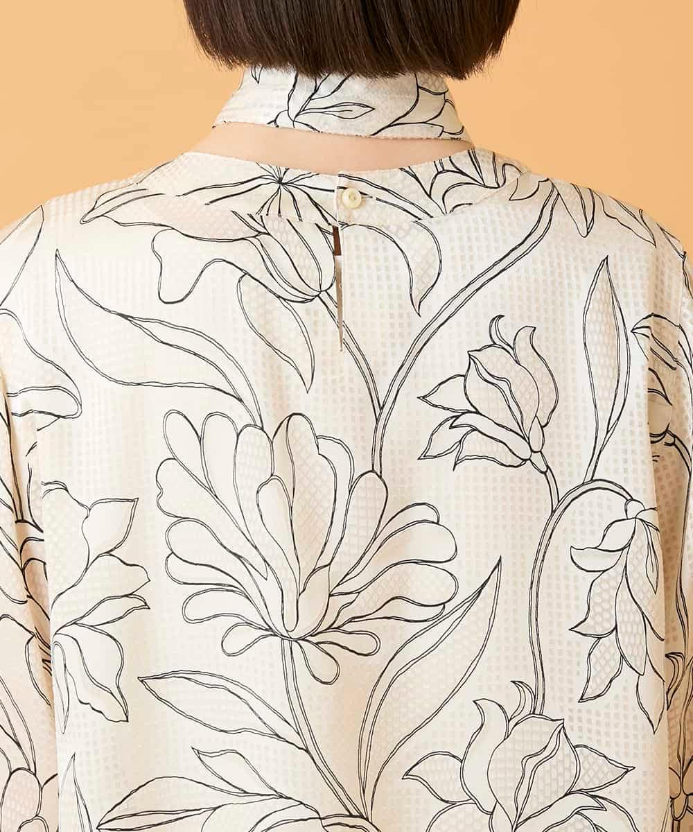 RBBED55290 HIROKO BIS(ヒロコ ビス) ボタニカルモチーフプルオーバーブラウス アイボリー