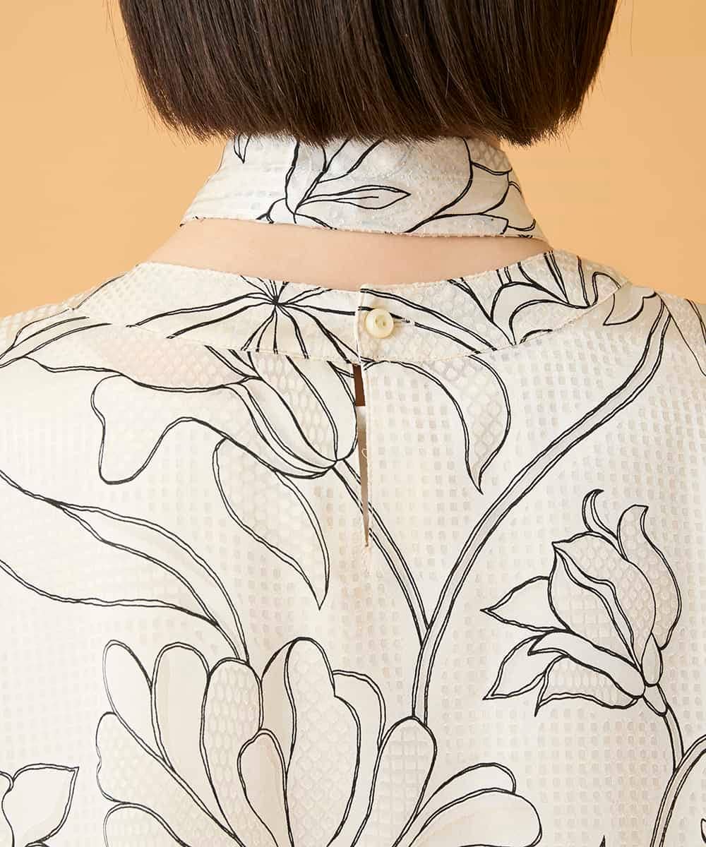 RBBED55290 HIROKO BIS(ヒロコ ビス) ボタニカルモチーフプルオーバーブラウス アイボリー