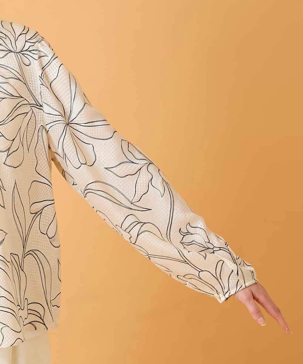 RBBED55290 HIROKO BIS(ヒロコ ビス) ボタニカルモチーフプルオーバーブラウス アイボリー