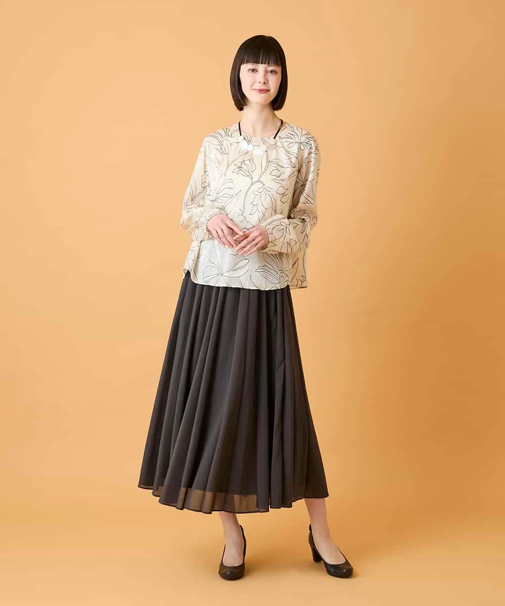 RBBED55290 HIROKO BIS(ヒロコ ビス) ボタニカルモチーフプルオーバーブラウス アイボリー