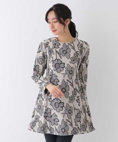 RBBES40390 HIROKO BIS バイカラージャカードフラワーチュニック