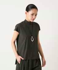 RBBFD10210 HIROKO BIS(ヒロコ ビス) リブネックフレンチスリーブカットソー カーキ