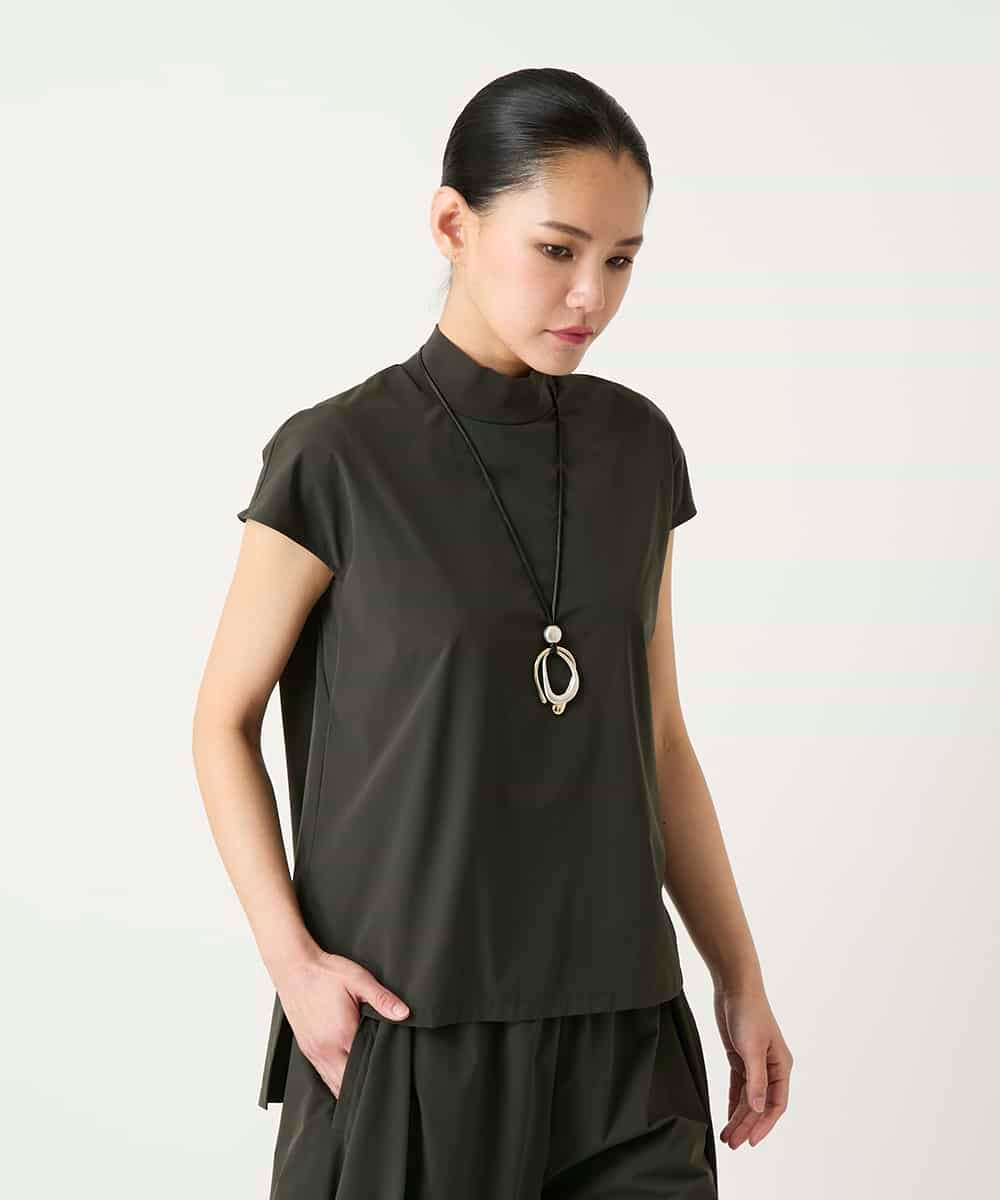 RBBFD10210 HIROKO BIS(ヒロコ ビス) リブネックフレンチスリーブカットソー カーキ