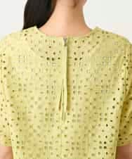 RBBFD33270 HIROKO BIS(ヒロコ ビス) アイレット刺繍タックヘムブラウス ライトイエロー