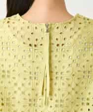 RBBFD33270 HIROKO BIS(ヒロコ ビス) アイレット刺繍タックヘムブラウス ライトイエロー