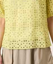 RBBFD33270 HIROKO BIS(ヒロコ ビス) アイレット刺繍タックヘムブラウス ライトイエロー