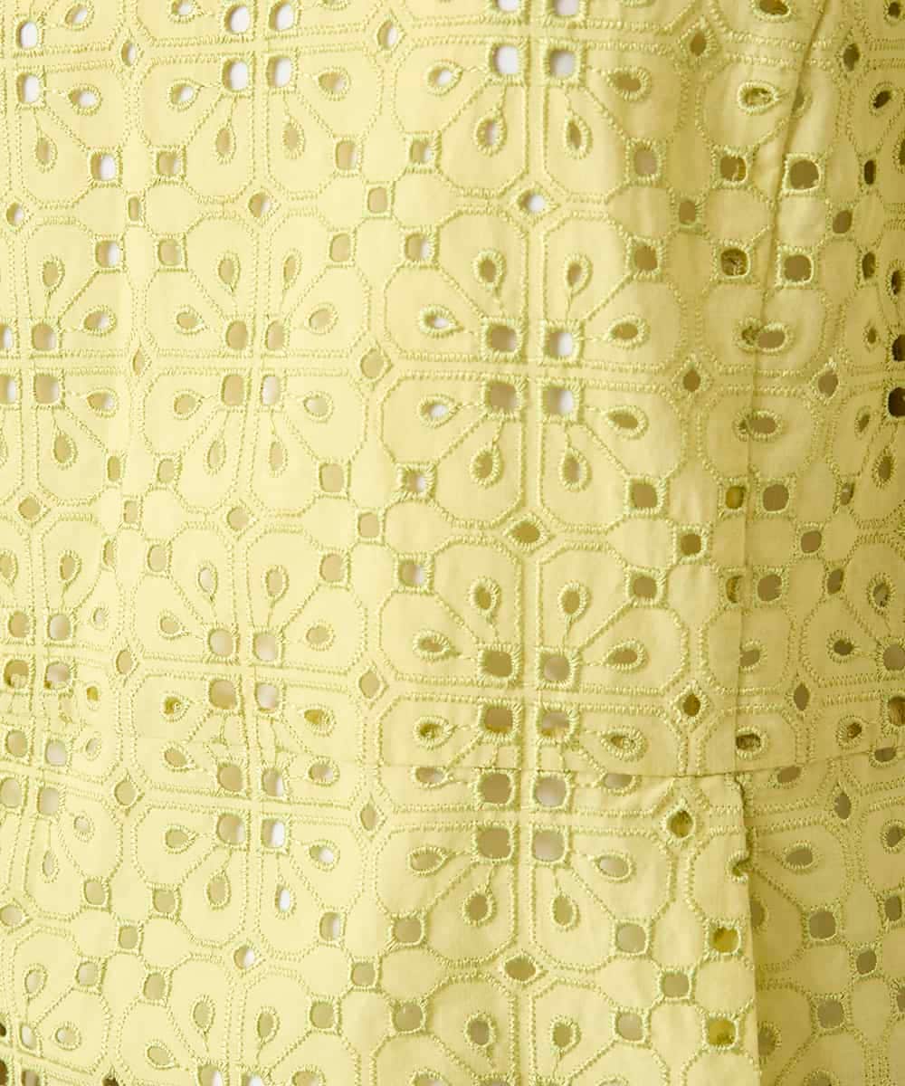 RBBFD33270 HIROKO BIS(ヒロコ ビス) アイレット刺繍タックヘムブラウス ライトイエロー