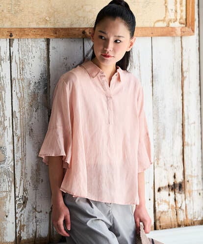 RBBFD45180 HIROKO BIS フレアスリーブ麻ブラウス